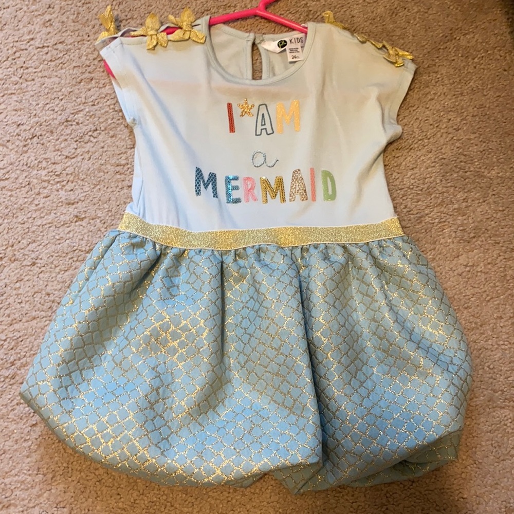 PL kids beautiful soft puffy dress with underneath onesie closure